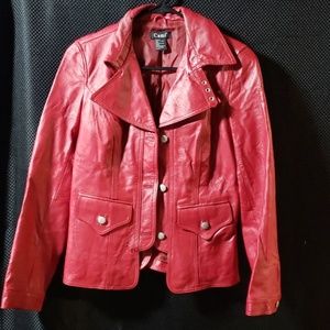 Leather Jacket Red